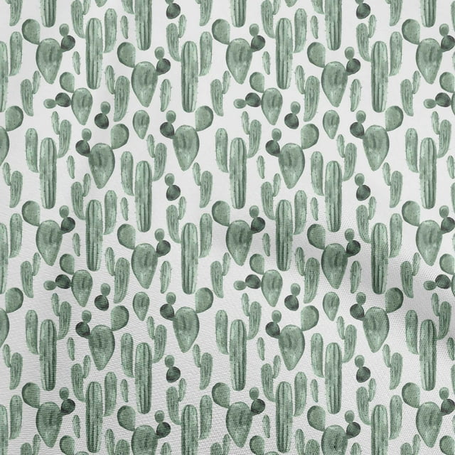 oneOone Georgette Viscose Tissu Vert Cactus Matière de Robe Tissu Imprimé Tissu au Mètre 42 Pouces de Large