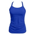 thumbnail image 4 of Yammkia Swim Suits for Women 2026 Tankini Women's Tankini Sets Two Piece Swimsuit Scoop Neck Ruched Adjustable Straps Drawstring Mid Rise(Blue,XXL), 4 of 8