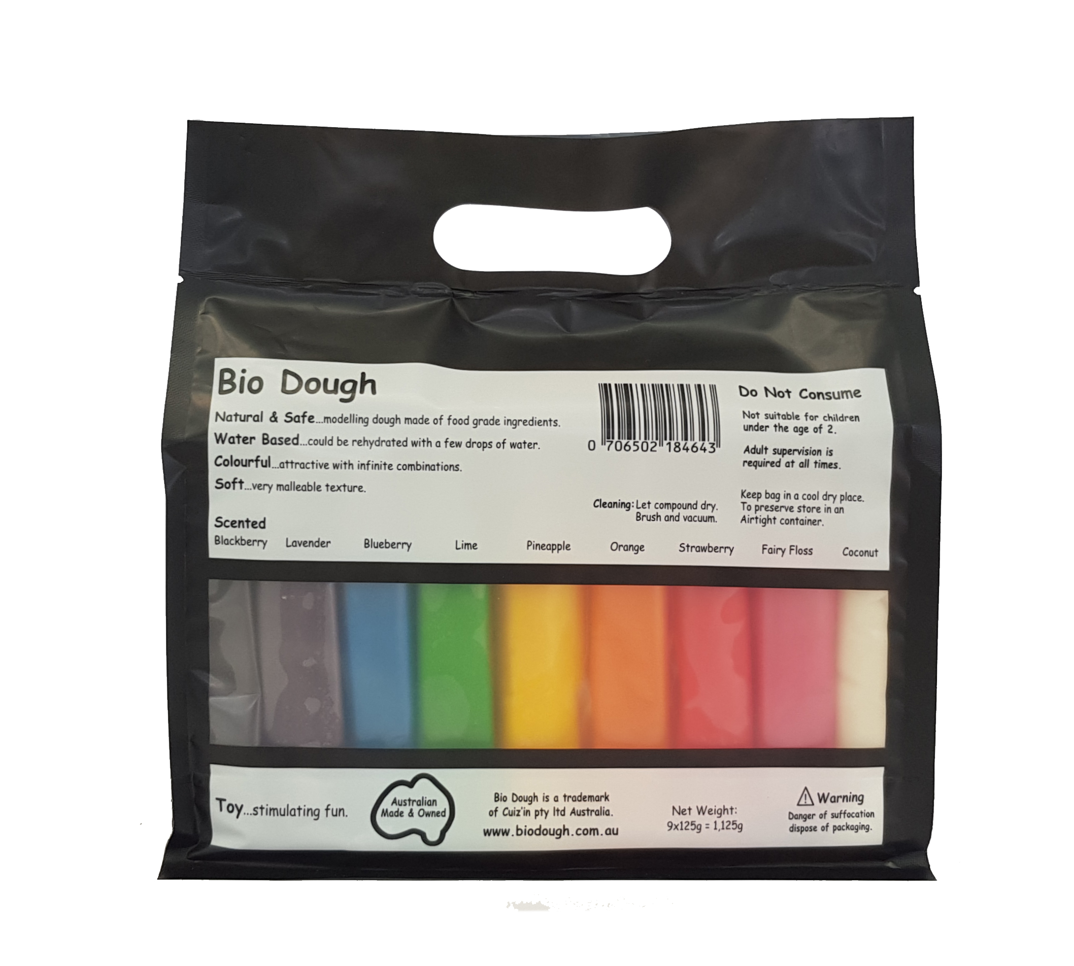 Bio DoUgh Natural Play Dough - Australian Hand Made Modeling Dough for  Kids, Scented, Reusable Plastilina, Food Grade Ingredients, Non Toxic  Playdough, 9 Colors, 39.7oz - Rainbow in a Bag 