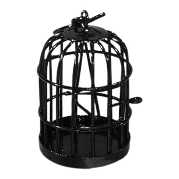 Colección de minifiguras de Halloween, juego de estatuas de resina para mesa de exterior en casa. jaula de pájaros negra