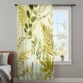 thumbnail image 3 of Sage Green Leaves Sheer Curtains 45 Inches Long, Summer Botanical Farmhouse Watercolor Leaf Light Filering Curtains, Breathable Simi Curtain Privacy Drapes for Kitchen Bathroom Small Window Treatment, 3 of 9