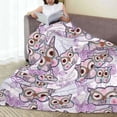 thumbnail image 6 of Pofeuu Owl And Floral Print Ultra-Soft Micro Fleece Blanket,for Bed Or Sofa,All Season Throw Blankets Flannel Blanket-40"x30", 6 of 7