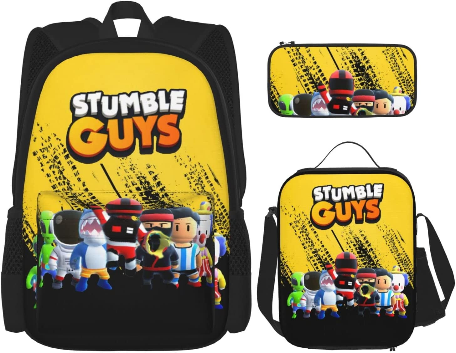 Stumble Guys Backpack Cute Bookbag School Backpacks With Lunch Bag Box ...