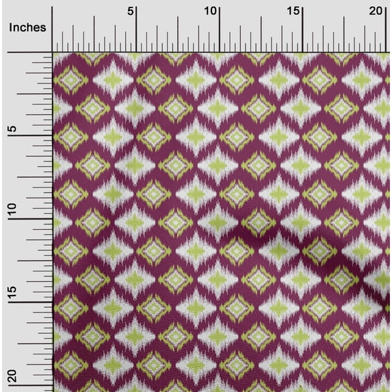 oneOone Organic Cotton Poplin Twill Fabric Geometric Ikat Fabric Prints By Yard 42 Inch Wide