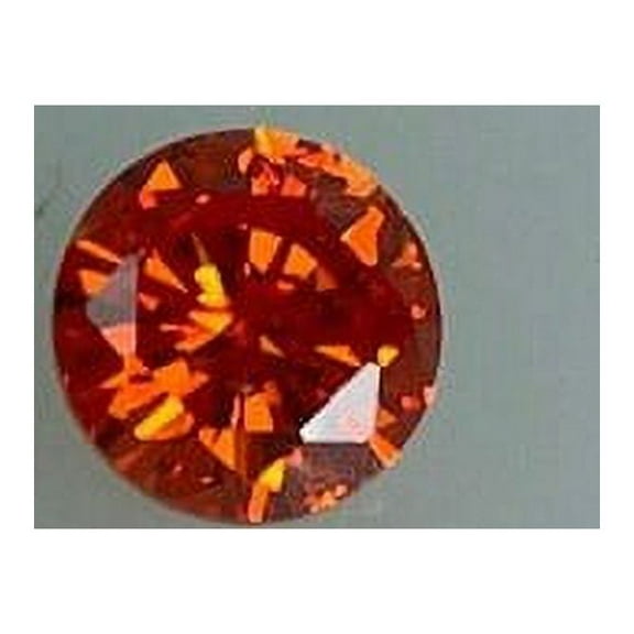 Round Orange Cubic Zirconia Loose Gemstone