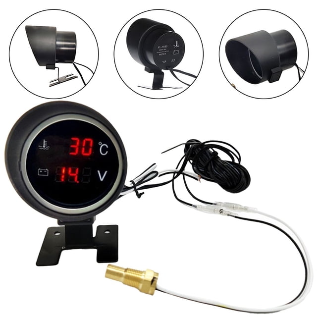 Yimiti Water Temp And Voltmeter Gauge Kit - Thread Npt 1/8" Sensor - For Car, Truck