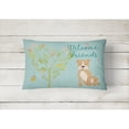 thumbnail image 2 of Carolines Treasures BB7624PW1216 Welcome Friends Brown Staffie Canvas Fabric Decorative Pillow  12H x16W multicolor, 2 of 3