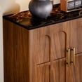 thumbnail image 3 of 66.5" Sideboard Buffet Cabinet with Storage, Modern Credenza with Arched Doors, Wood Accent Cabinet for Living Room, Entryway, Dining Room Storage, 3 of 10