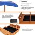 thumbnail image 5 of Wood Sandbox with Cover,Sand Box with 2 Bench Seats for Aged 3-8 Years Old,Sand Boxes for Backyard Garden,Sand Pit for Beach Patio Outdoor Children Outdoor Wooden Playset - Upgrade Retractable Roof, 5 of 8