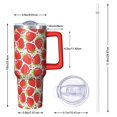 thumbnail image 2 of OBREWU Red Strawberry Plants Fruit Tumbler with Handle and Lid,Red Strawberry Plants Fruit 40oz Double Wall Vacuum Insulated Tumbler,Cups Gift for Women and Men, 2 of 7