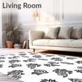 thumbnail image 2 of ODIKA 4'x6' Machine Washable Non-Slip Area Rug, Elegant Rose Bloom Latch Hook Needlework Cushion Canvas Project High Traffic Rug with Pad, Black, 650989, 2 of 8