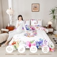 thumbnail image 3 of Castle Fairy Floral Letter J Twin Comforter Sets 3-Piece for Adults,Spring Garden Bedding Set for Bedroom,Pink Reversible, 3 of 6