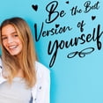 thumbnail image 1 of Pegatinas de pared con frases inspiradoras, calcomanías de pared positivas para la familia, sé la mejor versión de ti mismo, vinilo adhesivo negro para decoración artística., 1 of 7