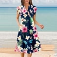 thumbnail image 2 of Women's Casual Dress For Outings Home And Beach With Floral Print Loose Fit Ideal For Spring Summer And Autumn Easy Care For Jewelry Pairing, 2 of 2