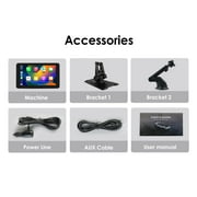GPS Navigation Apple Carplay AUX FM Car Radio Stereo Head Unit 7 Touchscreen 360° Adjustable Portable Mirror Link Android Auto Monitor Player