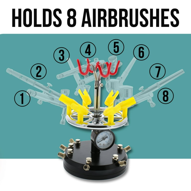 Airbrush Holder Station 4-Way Air Splitter Manifold Holds 4