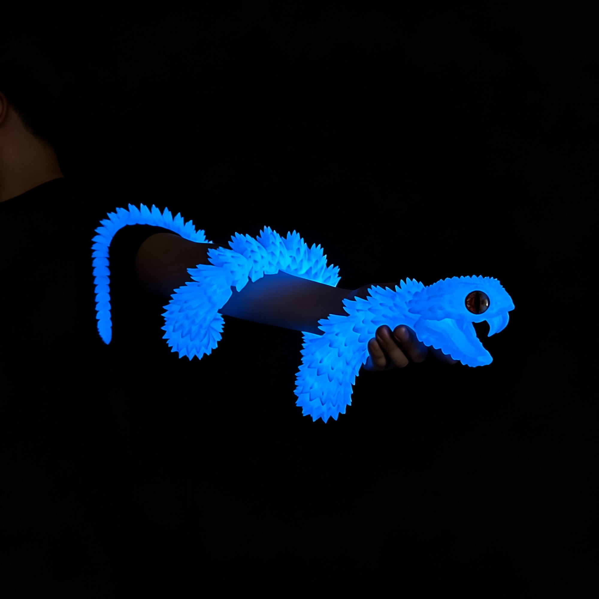 47.5inch 3D Printed snake,Flexible Joint Animal lacertid Figurines,Realistic Eyes, Home Office Decor,Fidget Toy for Adults Teens Boy Festival Gifts