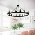 thumbnail image 3 of Aiwen Modern Oversize Wagon Wheel Chandelier, Rustic Ceiling Light Fixture For Living Room, Dining Room, Kitchen Decorative Light, 3 of 7