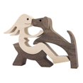 thumbnail image 3 of Estatua humana de perro de madera tallada a mano Estatua familiar de perro de madera Adornos tallados en madera estilo B, 3 of 9