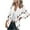 White, variant on Fesfesfes Coat for Women Business Attire Solid Color Fashion Plaid Printed Long Sleeve Cardigan Coat Top