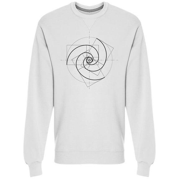 Geometric Fibonacci Sequence Sweatshirt Men -Image by Shutterstock, Male Medium