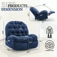 thumbnail image 2 of Lnsenfin Oversized Power Swivel Rocker Recliner Chair for Adults Chenille for Living Room,Blue, 2 of 7