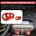 thumbnail image 2 of Unique Bargains 4pcs Red Aluminum Alloy Car Center Control Ring Knob Ring Cover for Chevrolet Camaro 2010-2015 Switch Button Decor, 2 of 8
