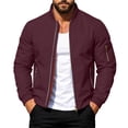 thumbnail image 2 of Thousandth Men's Bomber Jacket Reversible Warm Coat Quilted Lined Windproof Baseball Collar Jacket Casual Fall Winter Outerwear, 2 of 6