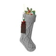 thumbnail image 2 of Knit Christmas Stockings,Personalized Christmas Stockings with Name Tags,18 Inches Large Size Cable Knitted Stocking Gifts(Grey), 2 of 6