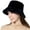 Black, variant on Women Winter Bucket Hat Warm Faux Fur Wool Cloche Hats Outdoor Foldable Fisherman Cap Black