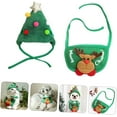 thumbnail image 2 of Sofenthiss Adorable Christmas Tree Pom-Pom Hat, Cat/Dog Christmas Tree Pom Pom Hat, for Pet(A02,Small), 2 of 7