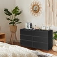 thumbnail image 2 of Algherohein Wood Black 6 Drawer Dresser for Bedroom,Tall Dressers Chest of Drawers,Adult, 2 of 7