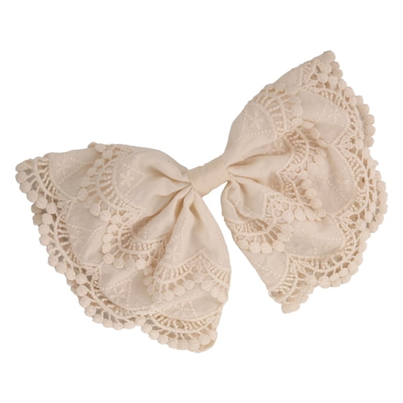 Huhudde Vintage Lace Bows Embroidered Half Up Hair Clip Spring Grip Hair Accessory For Bride Parties And Outdoor Event