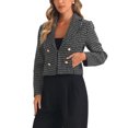 thumbnail image 4 of INSPIRE CHIC Women's Notch Lapel Jacket Office Long Sleeve Casual Blazer Jackets L Black, 4 of 6