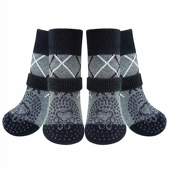 Dog Socks for Medium Large Dogs, Thickened Waterproof Non-Slip Booties, Outdoor Paw Protectors with Anti-Skid Sole for All Breeds Sizes