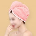 thumbnail image 3 of Doble capa de lana coralina tapa de pelo seco fuerte absorción de agua cabello de secado rápido, 3 of 11