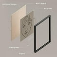 thumbnail image 4 of PixonSign Framed Canvas Print Wall Art Set - Duotone Portrait Botanical & Humanities Pattern - Set of 6 Abstract Geometric Minimalism Poster Cultural Art Wall Décor - 12"x16"x6 Black, 4 of 5