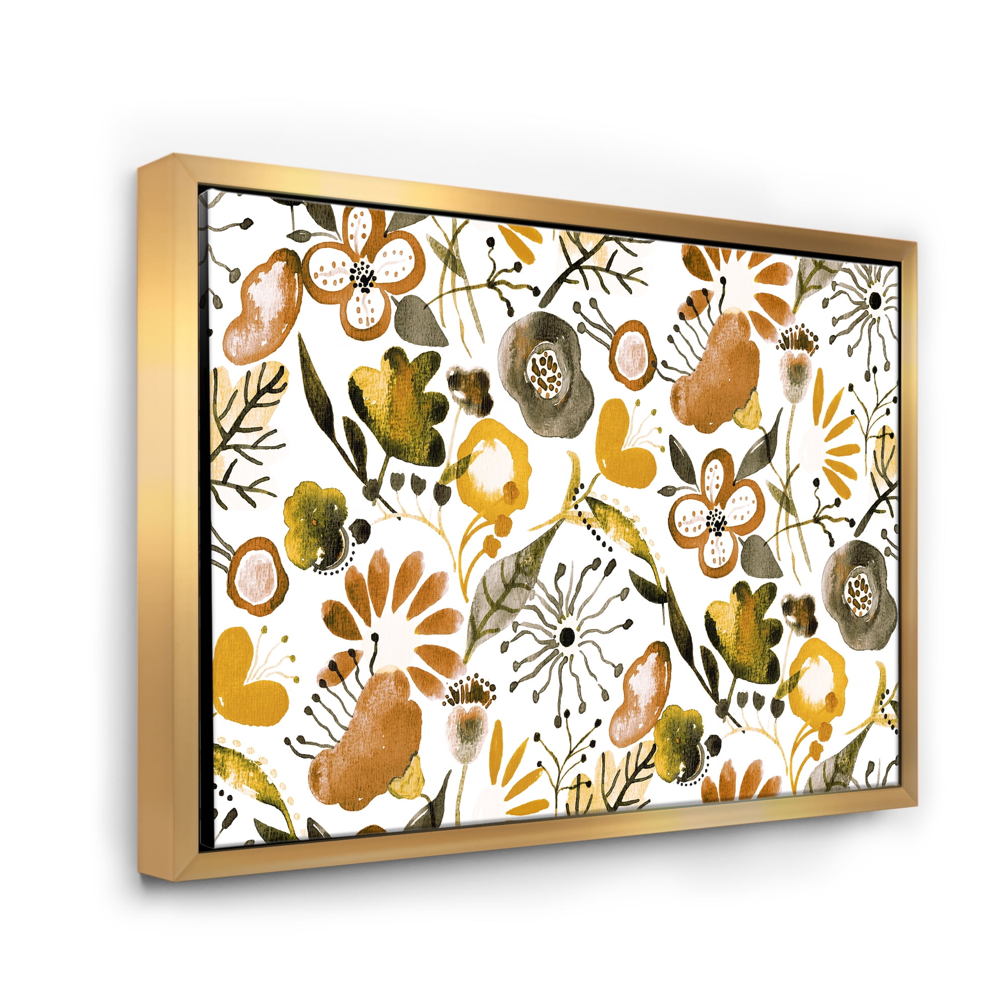 Designart 'Vital Abundance Of Wildflowers I' Modern Framed Canvas Wall Art Print