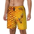thumbnail image 2 of Haiem Bees on Hive Honeycomb Mens Swim Trunks with Compression Liner 2 in 1 Swimming Shorts Stretch Swimwear Quick Dry,Board Shorts-X-Large, 2 of 9