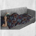 thumbnail image 5 of Aztec Soft Flannel Fleece Throw Blanket, Continuous Motifs in Vivid Colors Pattern, Cozy Plush for Indoor and Outdoor Use, 70" x 90", Night Blue Multicolor, by Ambesonne, 5 of 5