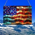 thumbnail image 2 of WMGHA 12" Patriotic Acrylic Stained Glass Window Hanging Decor Special Shaped Rhinestone Round Diamond Art Window Pendants Home Garden Wall Hanging Decor - Independence Day Art Crafts, 2 of 9