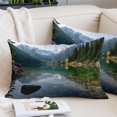 thumbnail image 2 of Mountain Throw Pillow Cover 24 x 36 Inch Decorative Pillow Cover Nature Green Forest Lake Country Lumbar Pillowcase Seasonal Rectangle Cushion Case for Couch Sofa Bed Living Room, 2 of 9