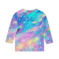 thumbnail image 4 of ZOYOEN Girls Tie Dye T Shirts- Crewneck 3/4 Sleeve Fashion Casual Kids Summer Tops Multicolor Size 3-4 Years, 4 of 5