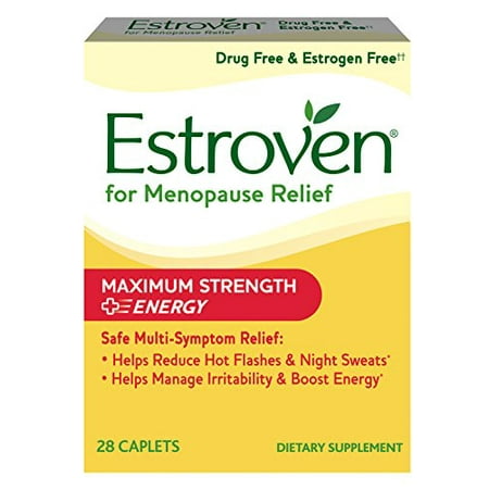 Leaf Relief - Estroven Maximum Strength + Energy, One Per Day, Multi-Symptom Menopause Relief: Black Cohosh, Soy Isoflavones, Green Tea Leaf Extract, Yerba Mate Leaf Extract, Magnolia Bark Extract, 28 Count