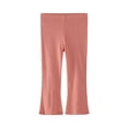 thumbnail image 3 of Dpytoraw Girls Ice Silk Flared Leggings, Tight Bootcut Stretchy Summer Pants Orange Size 5-6 Years, 3 of 3