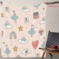 thumbnail image 6 of 1pc Flannel Blanket with Pink Background Featuring Ballerina, Clouds, Stars, Rainbow, and Heart Bow Print - Soft Warm Fleece Throw for Sofa, Office, Bed, Camping & Travel - Versatile All-Season Gift,, 6 of 10