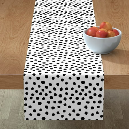 

Cotton Sateen Table Runner 108 - Dots Spots Black White Minimal Monochrome Baby Nursery Print Custom Table Linens by Spoonflower