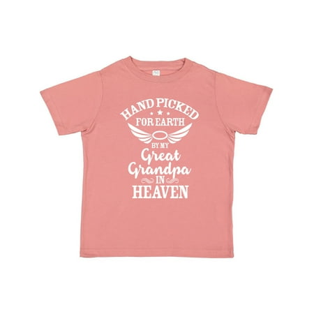 

Inktastic Handpicked for Earth By My Great Grandpa in Heaven Gift Toddler Boy or Toddler Girl T-Shirt