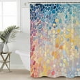 thumbnail image 5 of Colorful Block Art Stone Shower Curtain, 72" x 72", Oil Painting Texture Waterproof Bathroom Curtain Washable Shower Curtain Set with 12 Hooks, 5 of 6