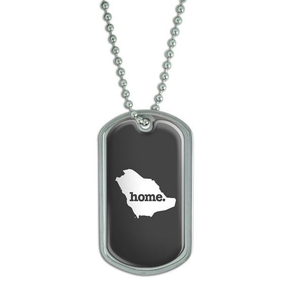 Saudi Arabia Home Country Dog Tag - Solid Dark Grey Gray